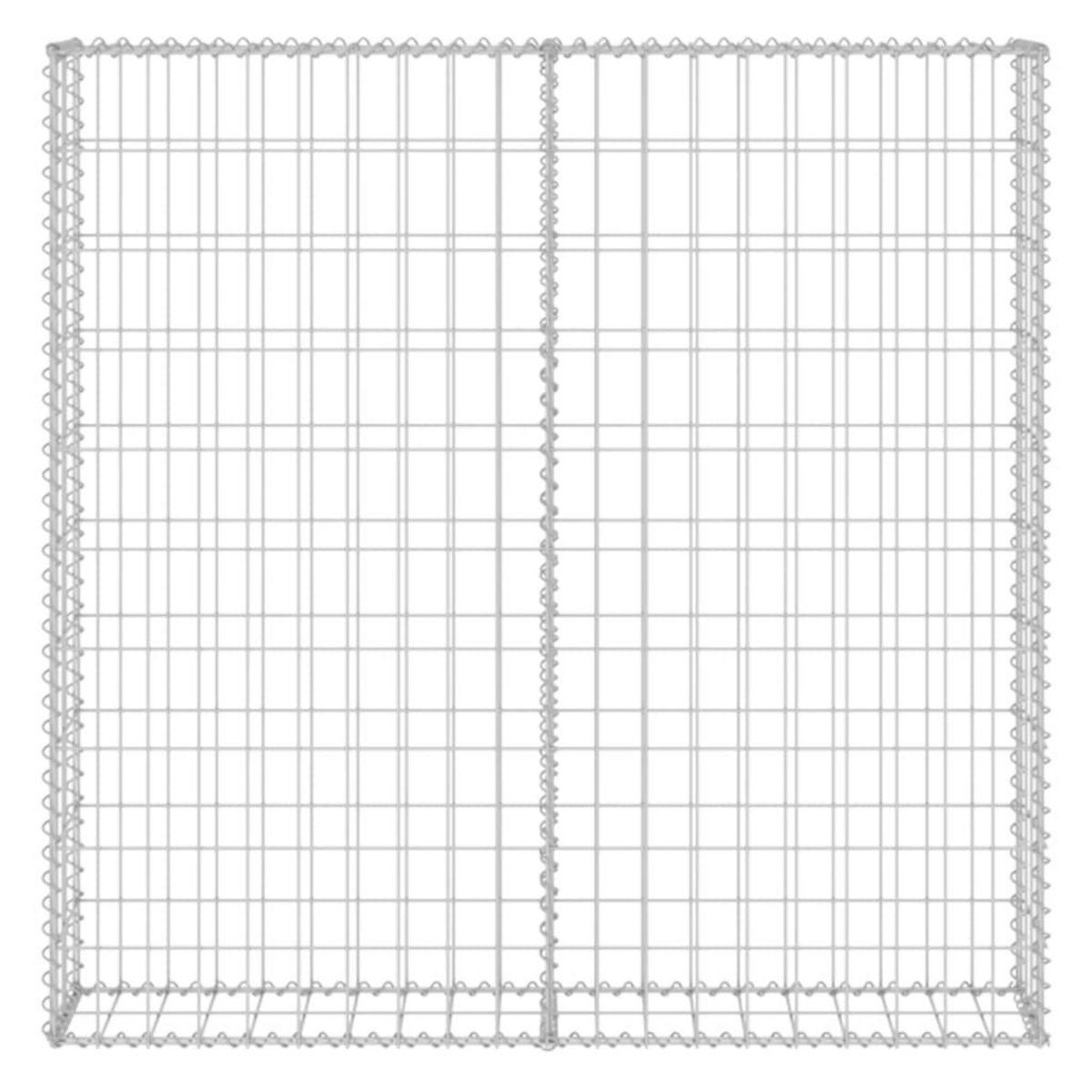 VIDAXL Mur a gabion avec couvercles Acier galvanise 80x20x100 cm