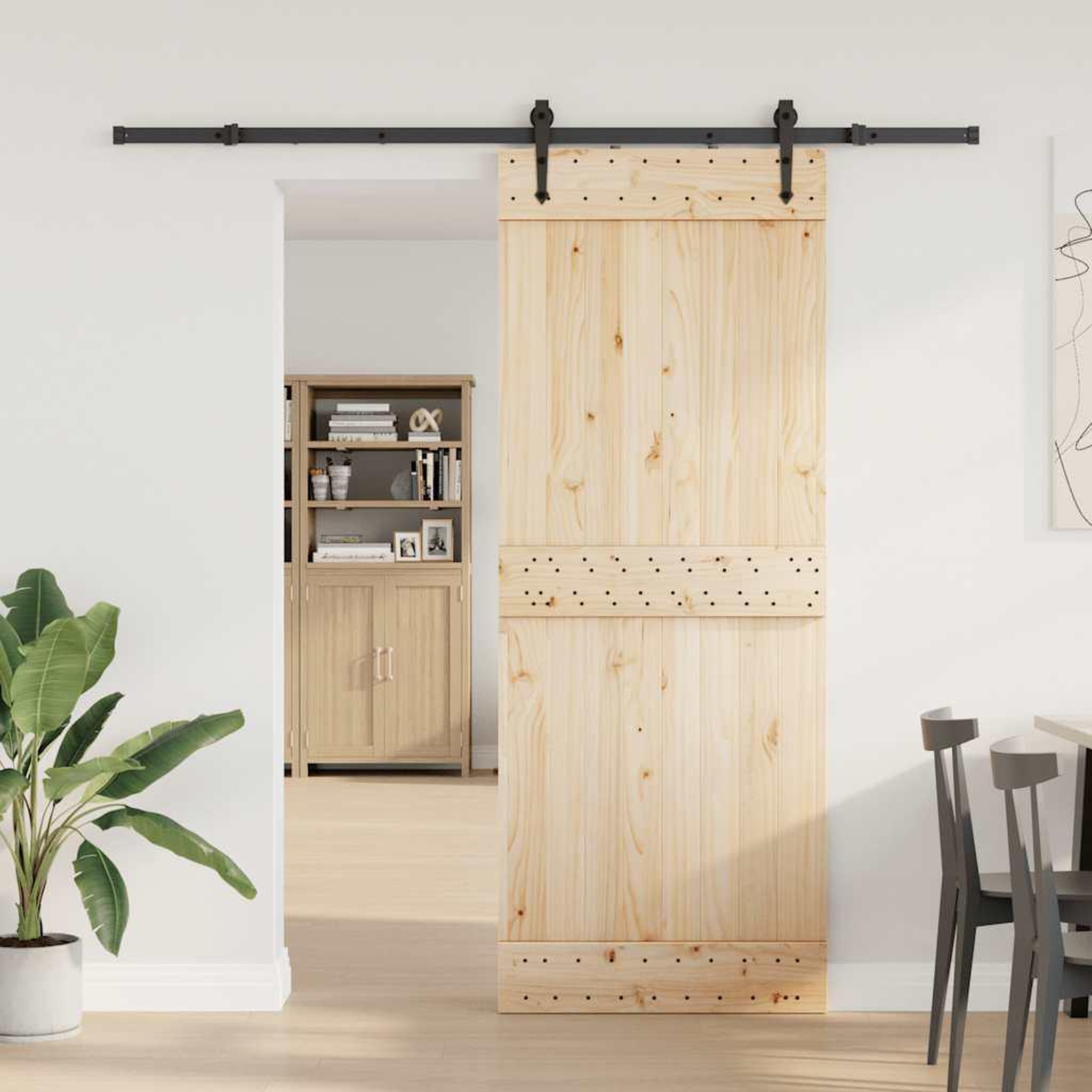 Voir la diapositive 3 : VIDAXL Kit de quincaillerie de porte coulissante 213,5 cm acier noir