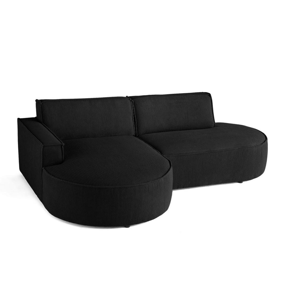 LISA DESIGN Spiaggia - canapé d'angle gauche - forme arrondie - 4 places - en velours côtelé