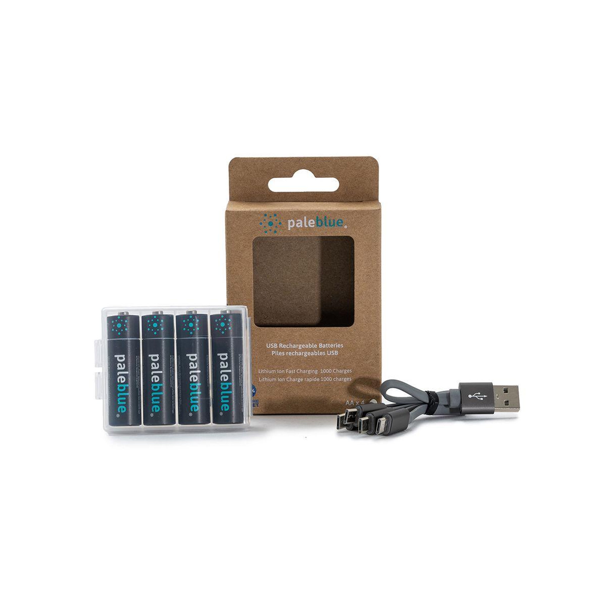 Voir la diapositive 3 : PALE BLUE Pile rechargeable USB AA (LR06)