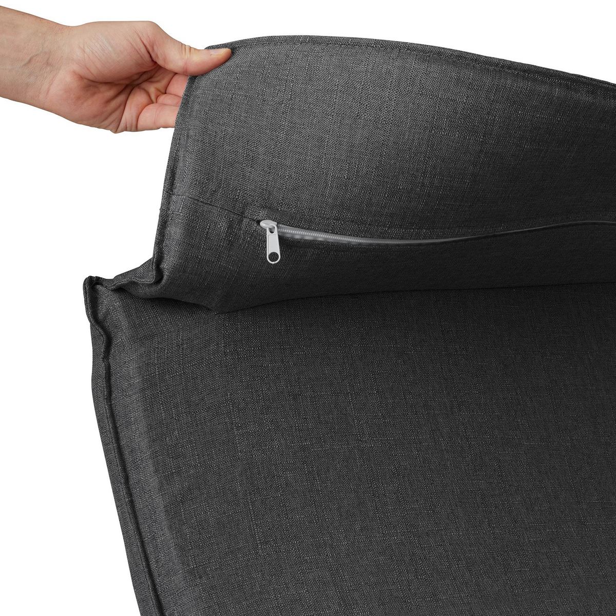 tectake Fauteuil à bascule Avec des accoudoirs, cadre en bois de bouleau gris foncé