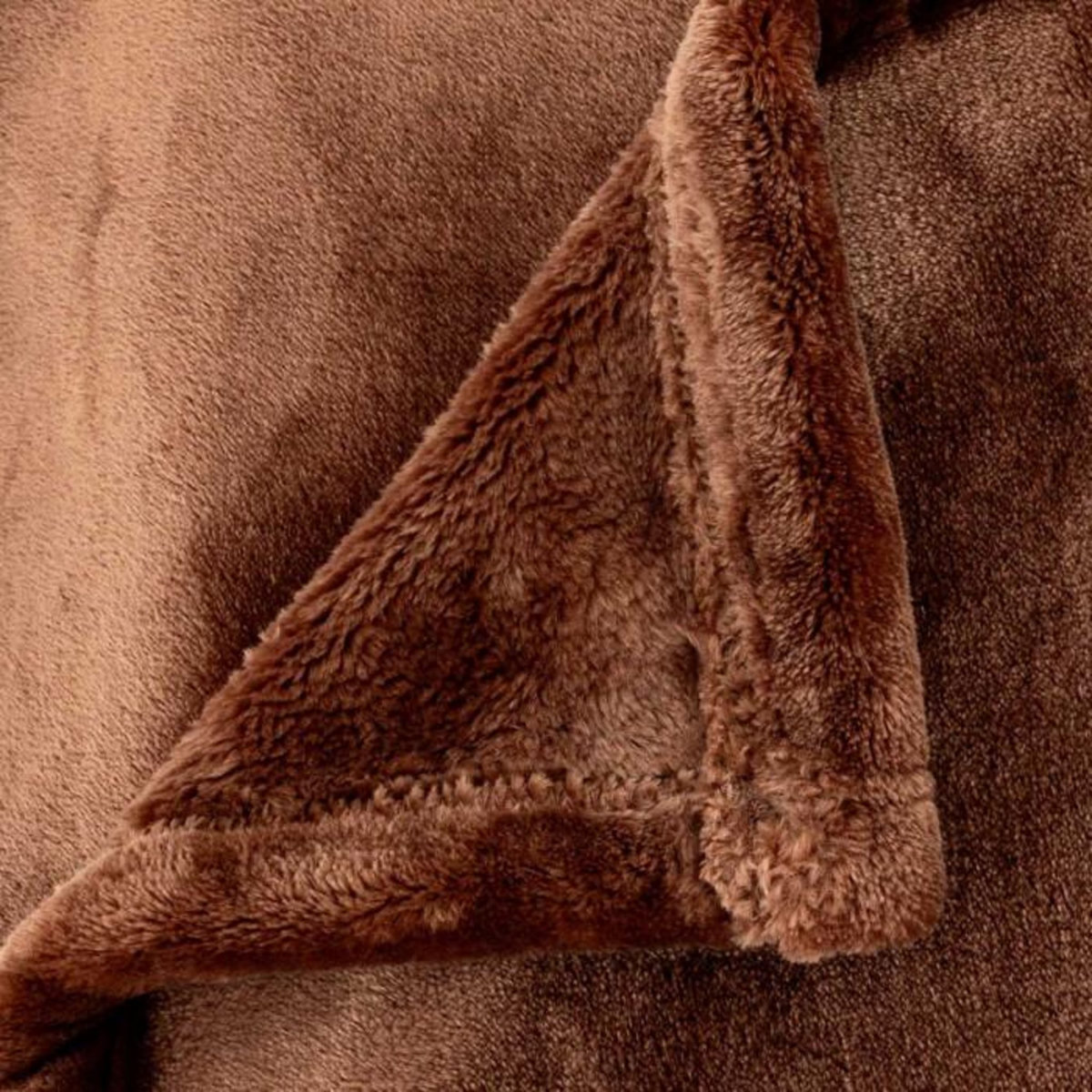 ATMOSPHERA Plaid en Flanelle  Cuddly  130x180cm Marron