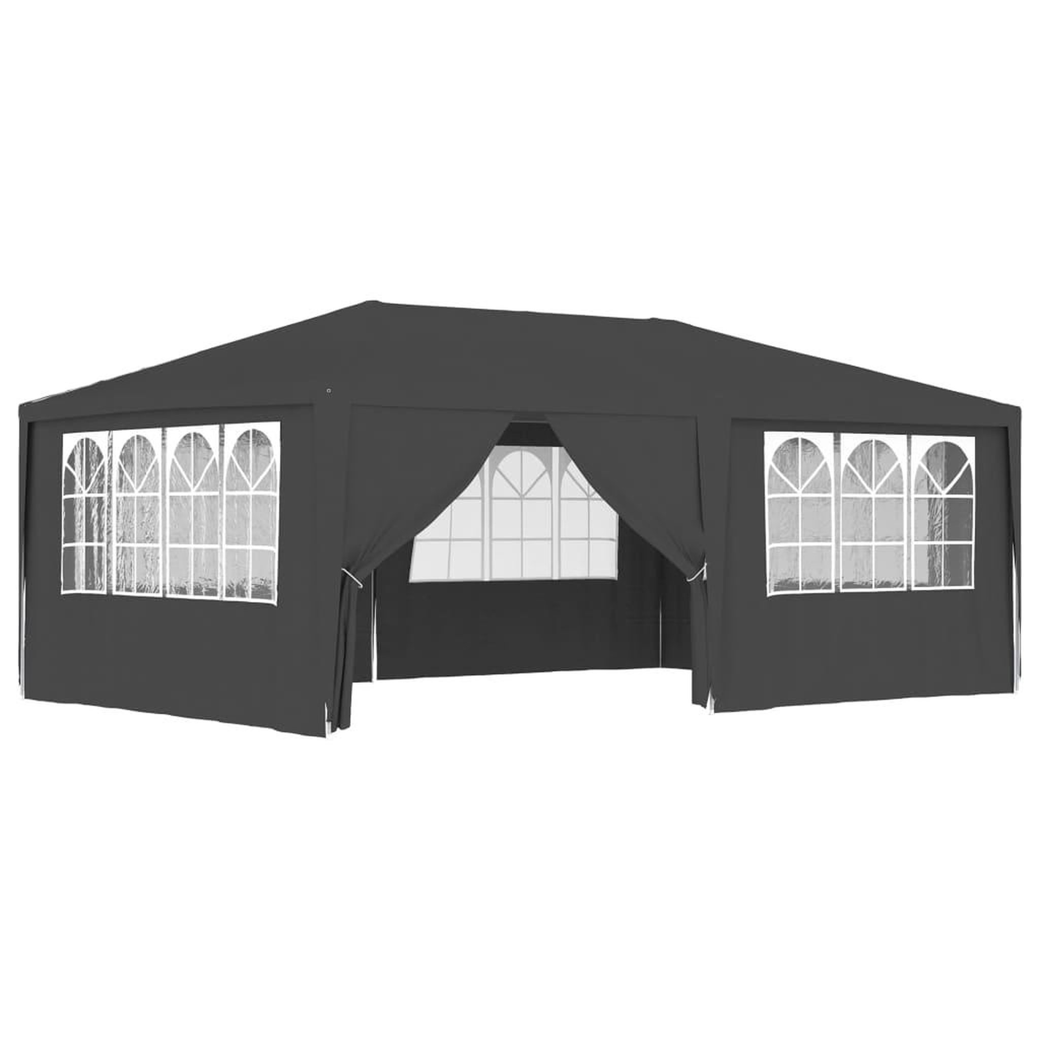 Voir la diapositive 2 : VIDAXL Tente de reception et parois laterales 4x6 m Anthracite 90 g/m^2