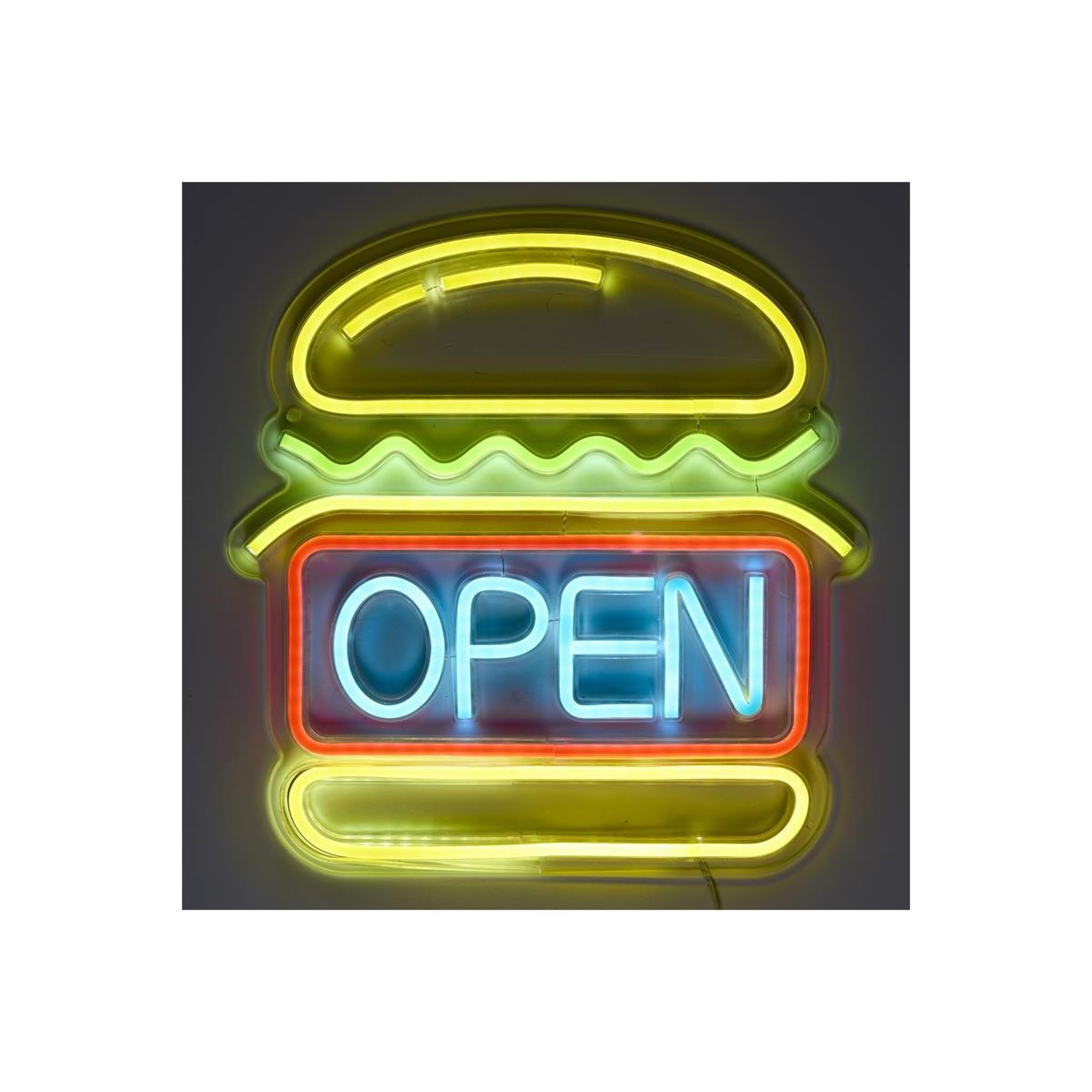 Voir la diapositive 2 : The Home Deco Factory Lampe led effet néon  burger  33cm multicolore