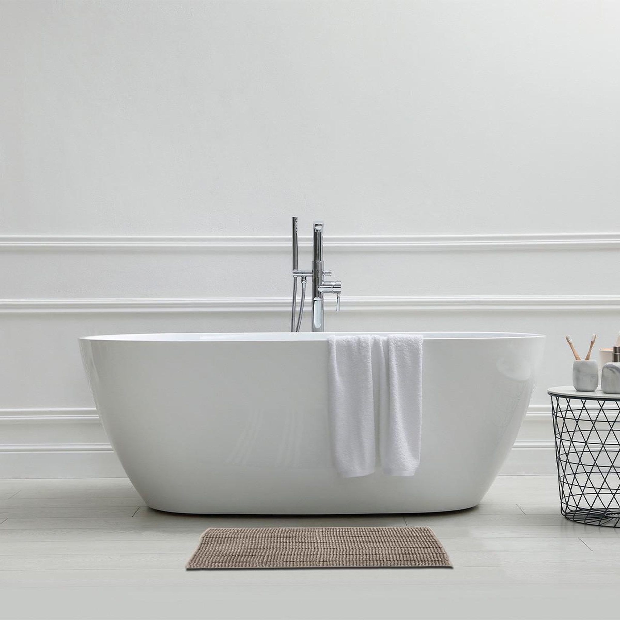 Voir la diapositive 3 : GUY LEVASSEUR Tapis de bain chenille 50x70 uni 50x70cm