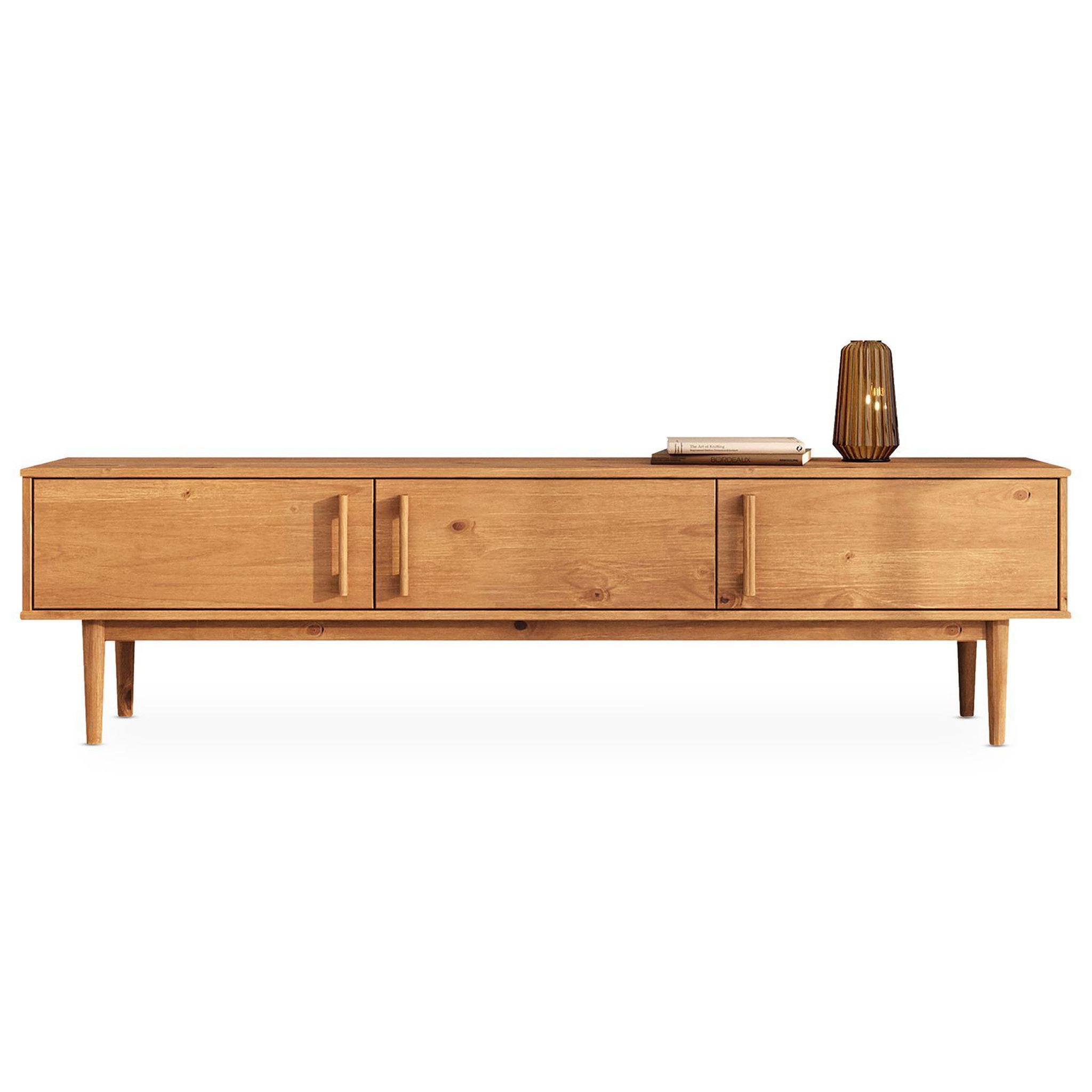 Voir la diapositive 1 : IDIMEX Meuble TV TECCA L 180 cm 3 portes en bois massif