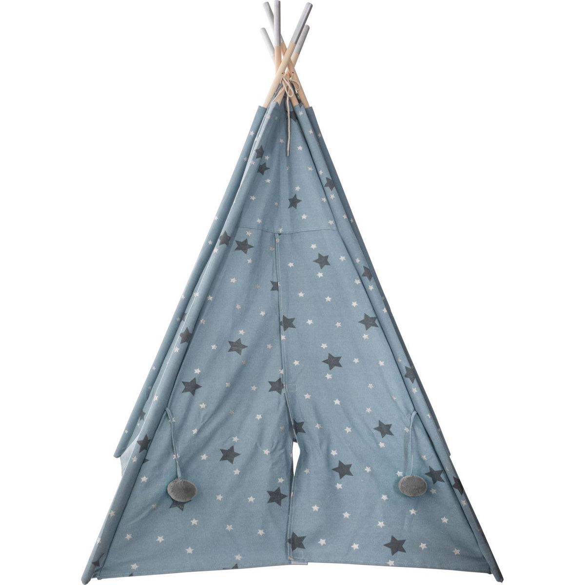 ATMOSPHERA FOR KIDS Tipi Déco Enfant à 5 Pieds avec Pompons Argent