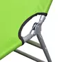 VIDAXL Chaise longue avec coussin de tete Acier enduit de poudre Vert