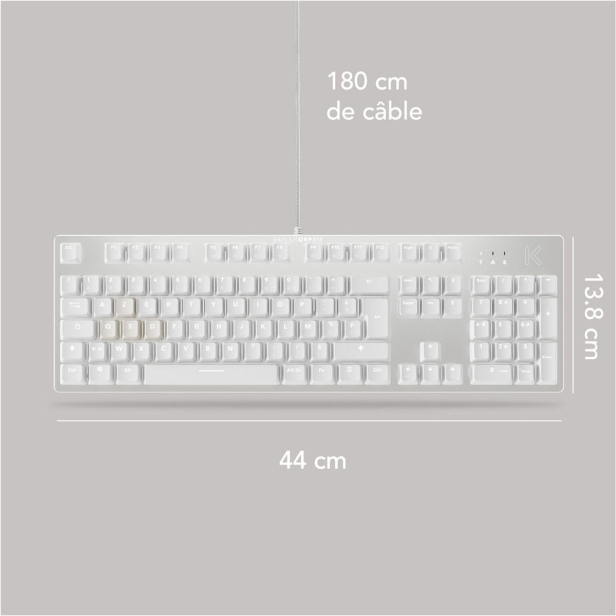SKILLKORP Clavier gamer K15 BLANC Progress