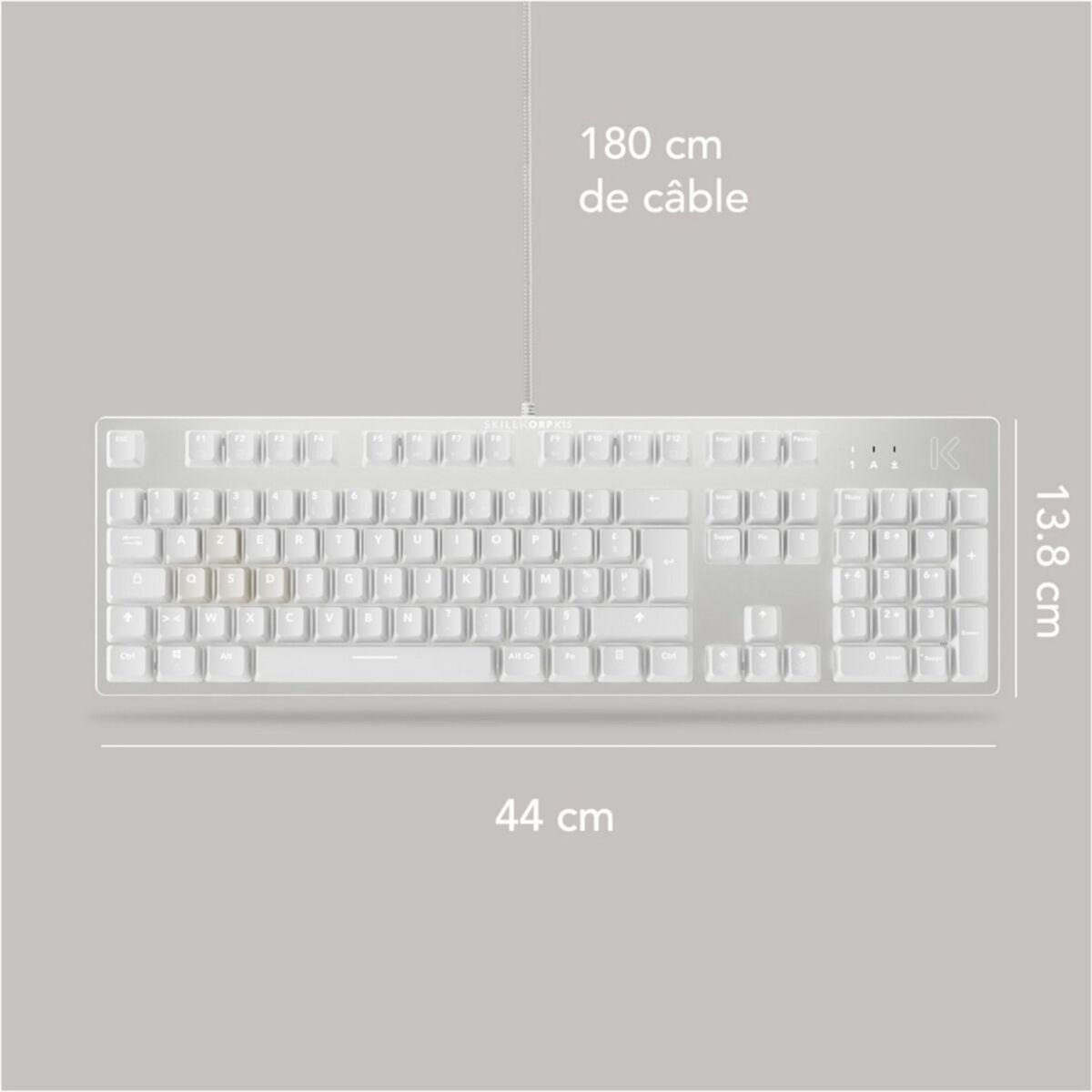 SKILLKORP Clavier gamer K15 BLANC Progress