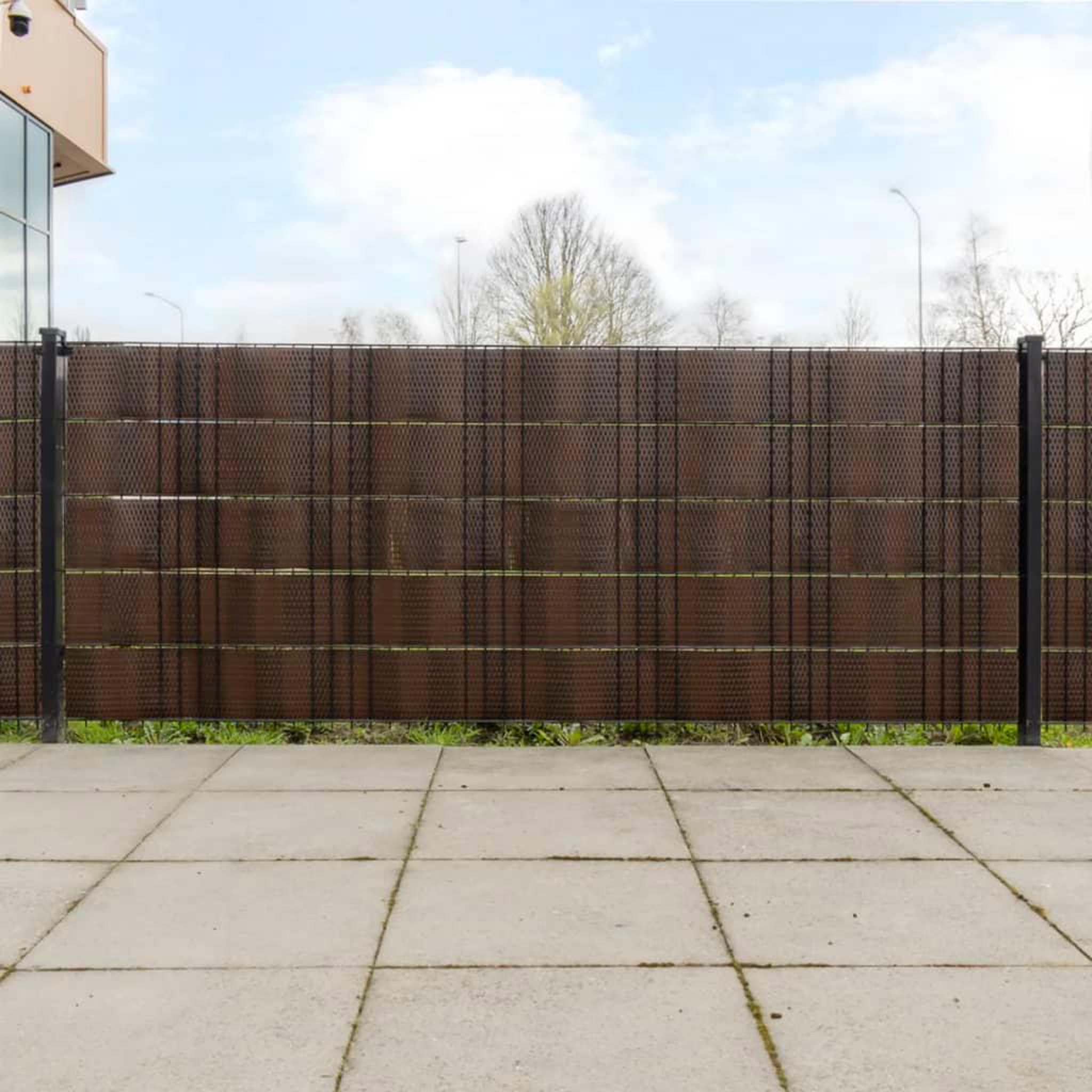 VIDAXL Paravents de balcon 10pcs marron et noir 255x19cm resine tresse
