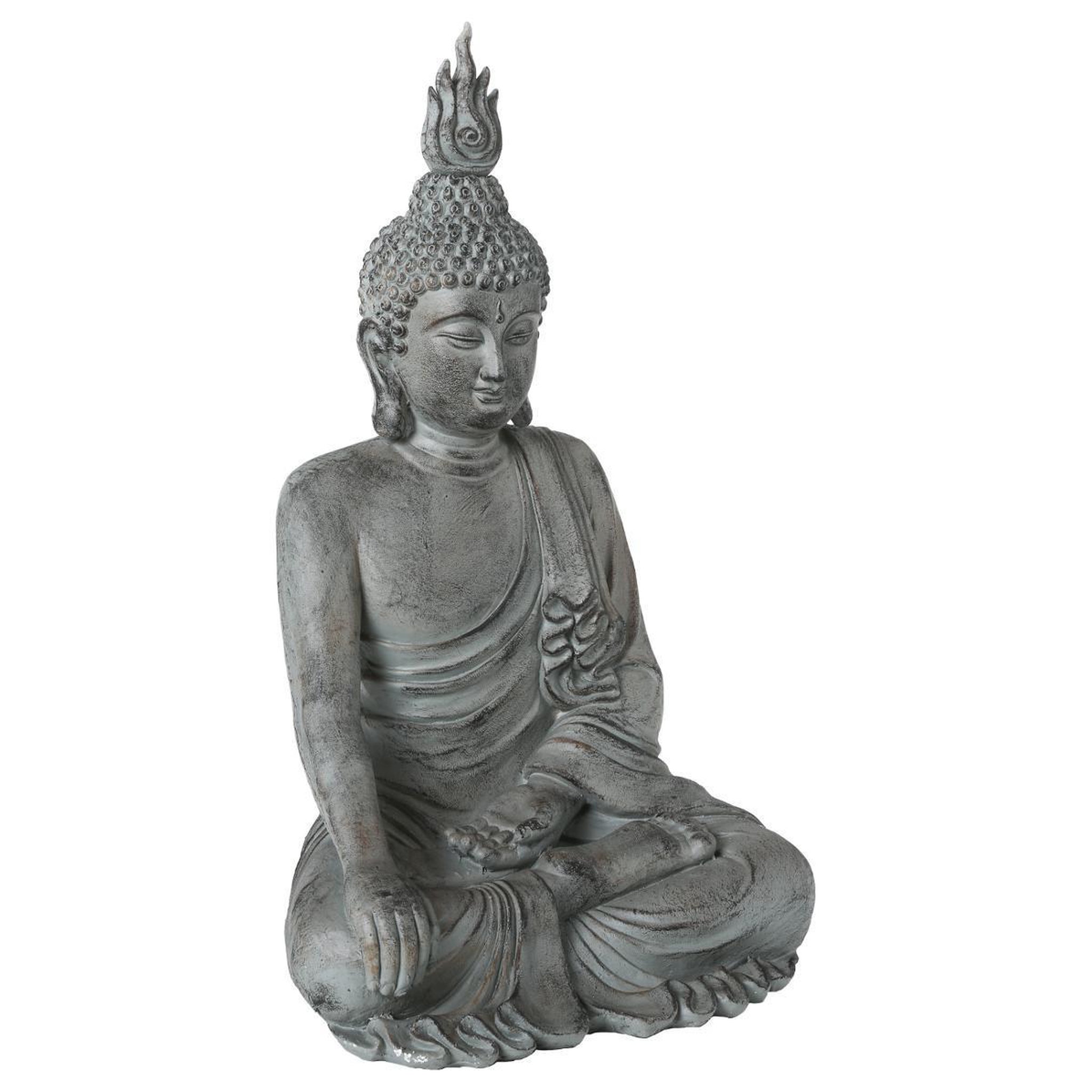 ATMOSPHERA Statue déco bouddha assis 106cm gris