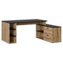 Voir la diapositive 1 : Bureau d'angle 3 tiroirs et rangements L183cm ESTEBAN
