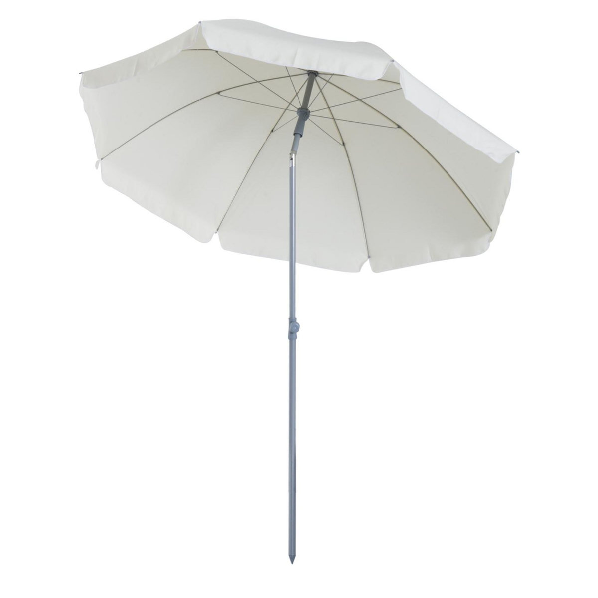 OUTSUNNY Parasol inclinable octogonal de jardin Ø 2,2 x 2,3 H m métal polyester crème