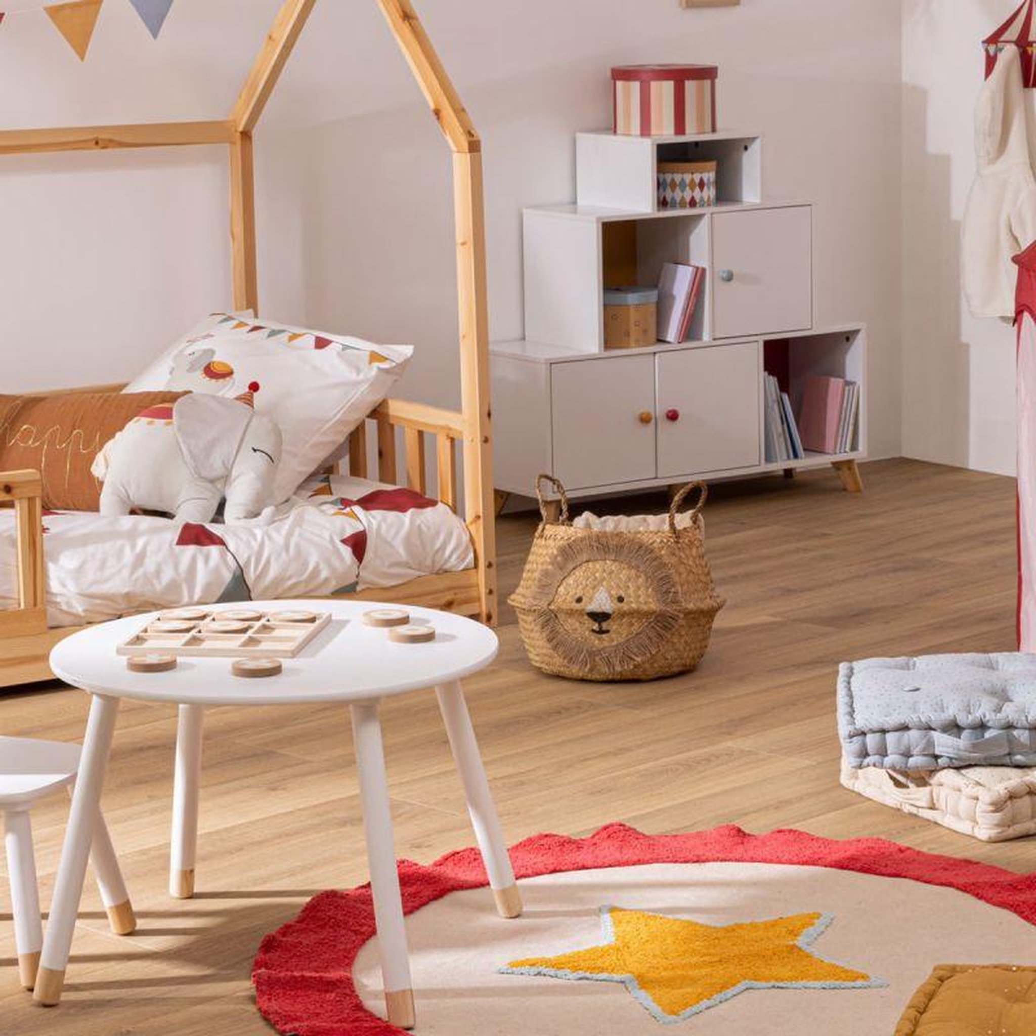 Voir la diapositive 3 :  Panier de Rangement Déco  Lion  40cm Naturel