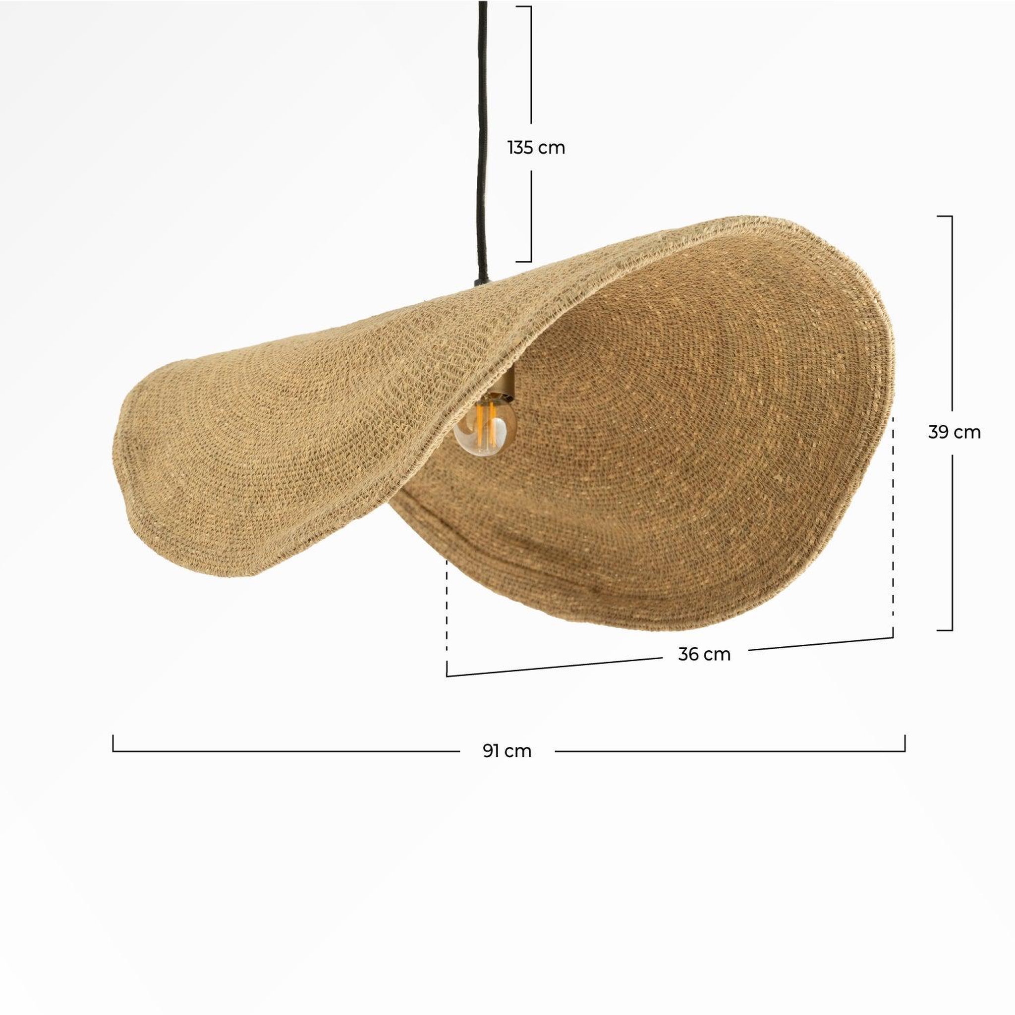 Voir la diapositive 4 : MAISON PAVANE Suspension en matière naturelle et métal 91 cm-Maho