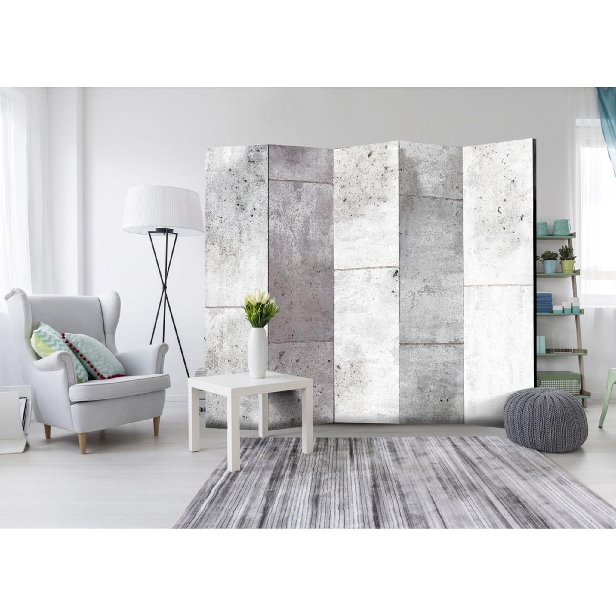 Voir la diapositive 2 : Paris Prix Paravent 5 volets  concretum murum  172x225cm