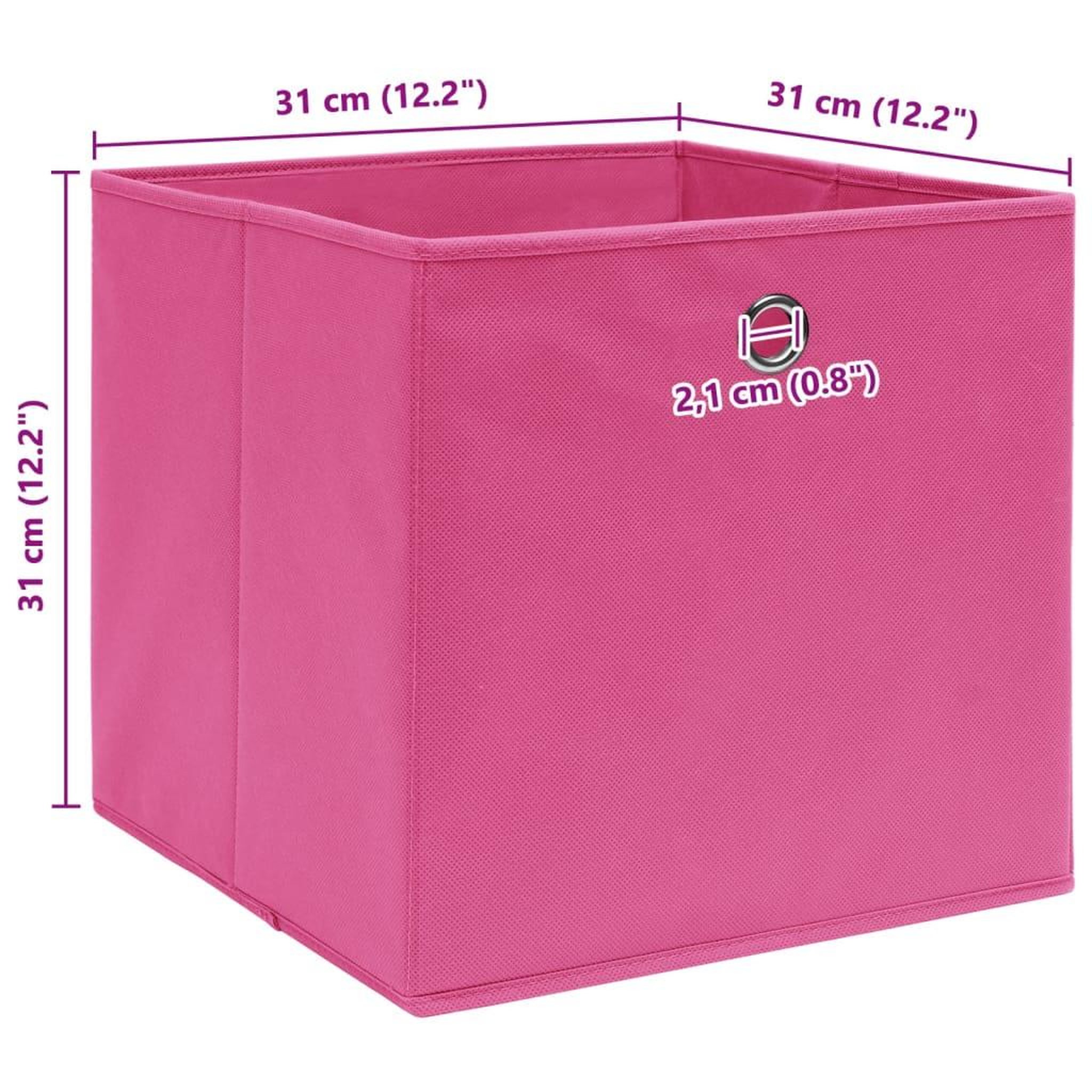 Voir la diapositive 5 : VIDAXL Boîtes de rangement 4 pcs Rose 32x32x32 cm Tissu