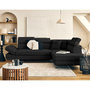Voir la diapositive 1 : BEST MOBILIER Lisbona - canapé d'angle droit 5 places convertible avec têtières en velours côtelé