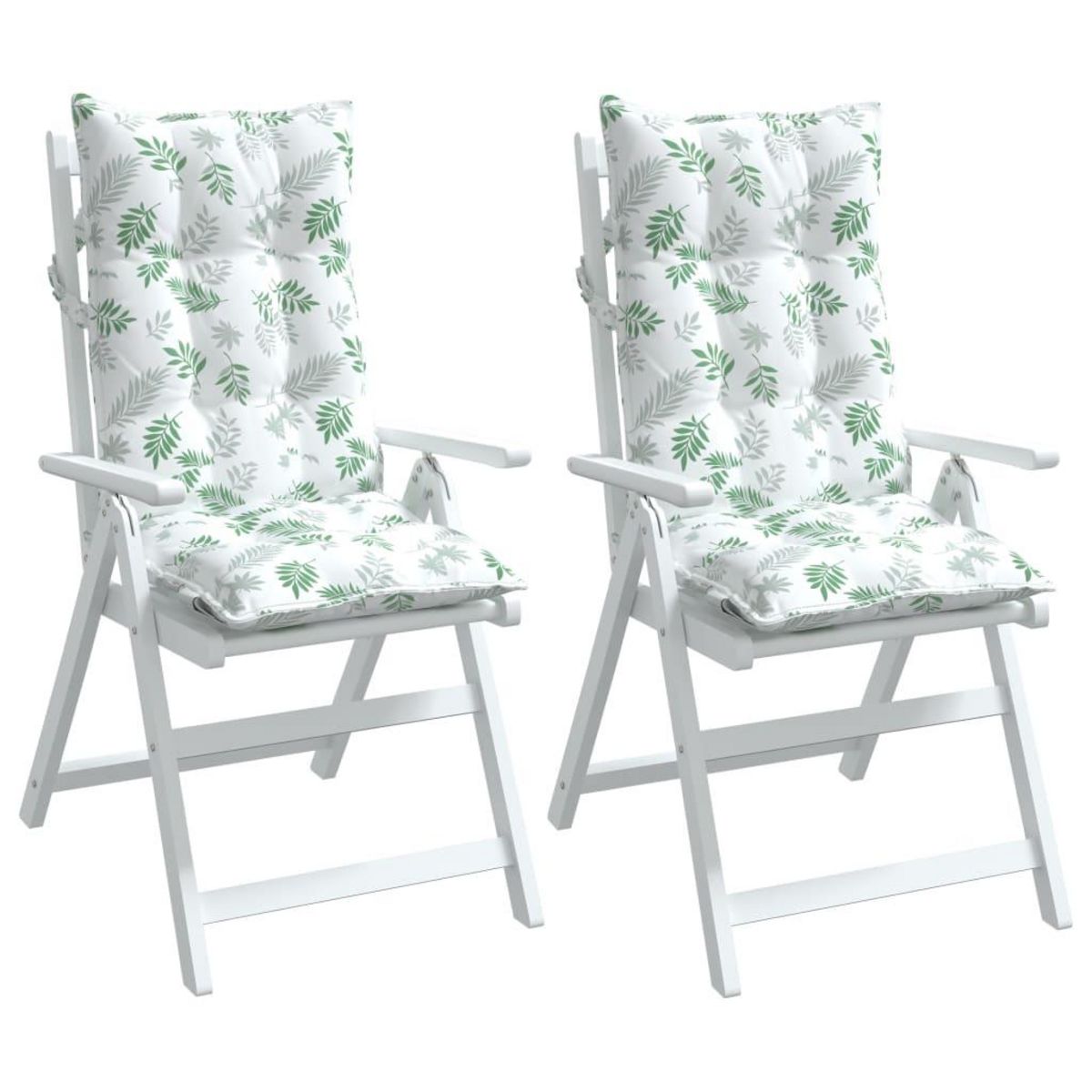 VIDAXL Coussins de chaise a dossier haut lot de 2 modele de feuille