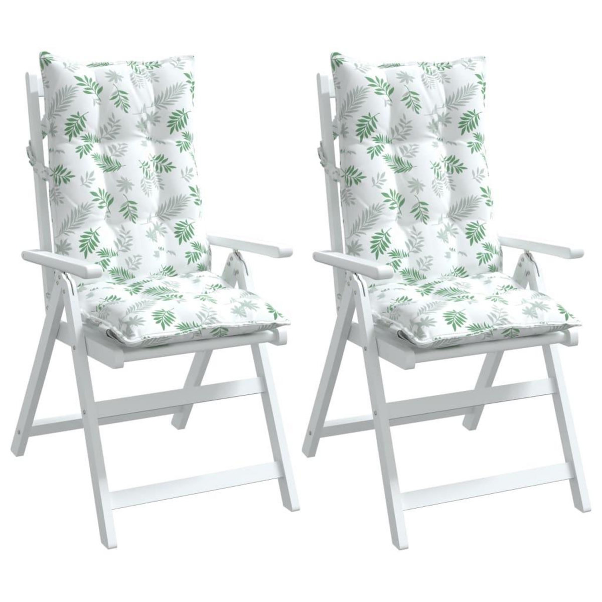 VIDAXL Coussins de chaise a dossier haut lot de 2 modele de feuille