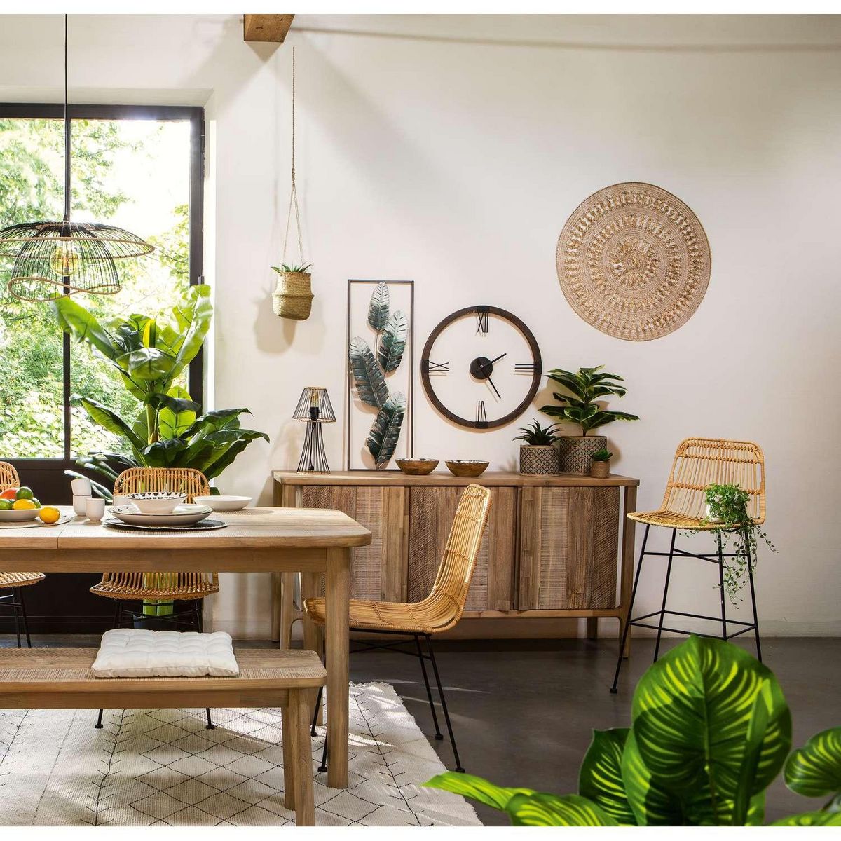 ATMOSPHERA Buffet 3 portes en bois BANILA - Beige