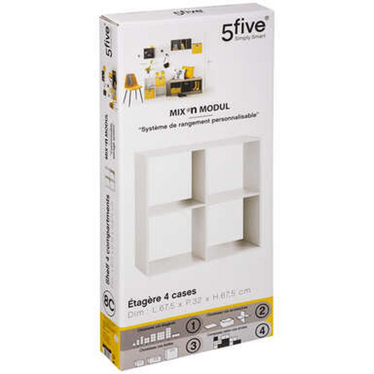 Etagère de rangement 4 cases Mix n' modul