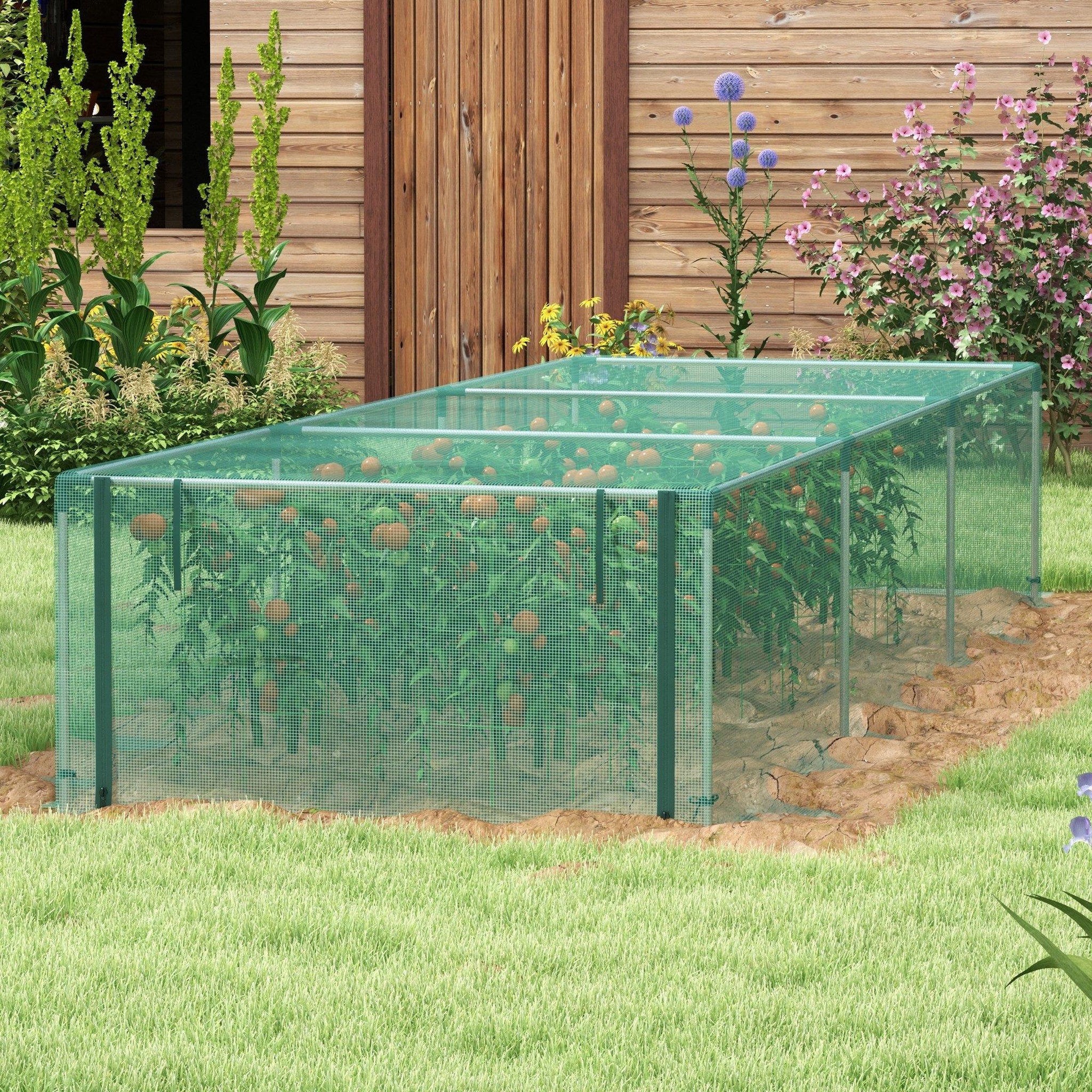 Voir la diapositive 2 : OUTSUNNY Serre de jardin serre à tomates filet protection porte hdpe vert