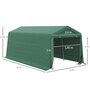 OUTSUNNY Tente garage carport dim. 6L x 3l x 2,62H m acier galvanisé PE haute densité 180 g/m² imperméable anti-UV vert