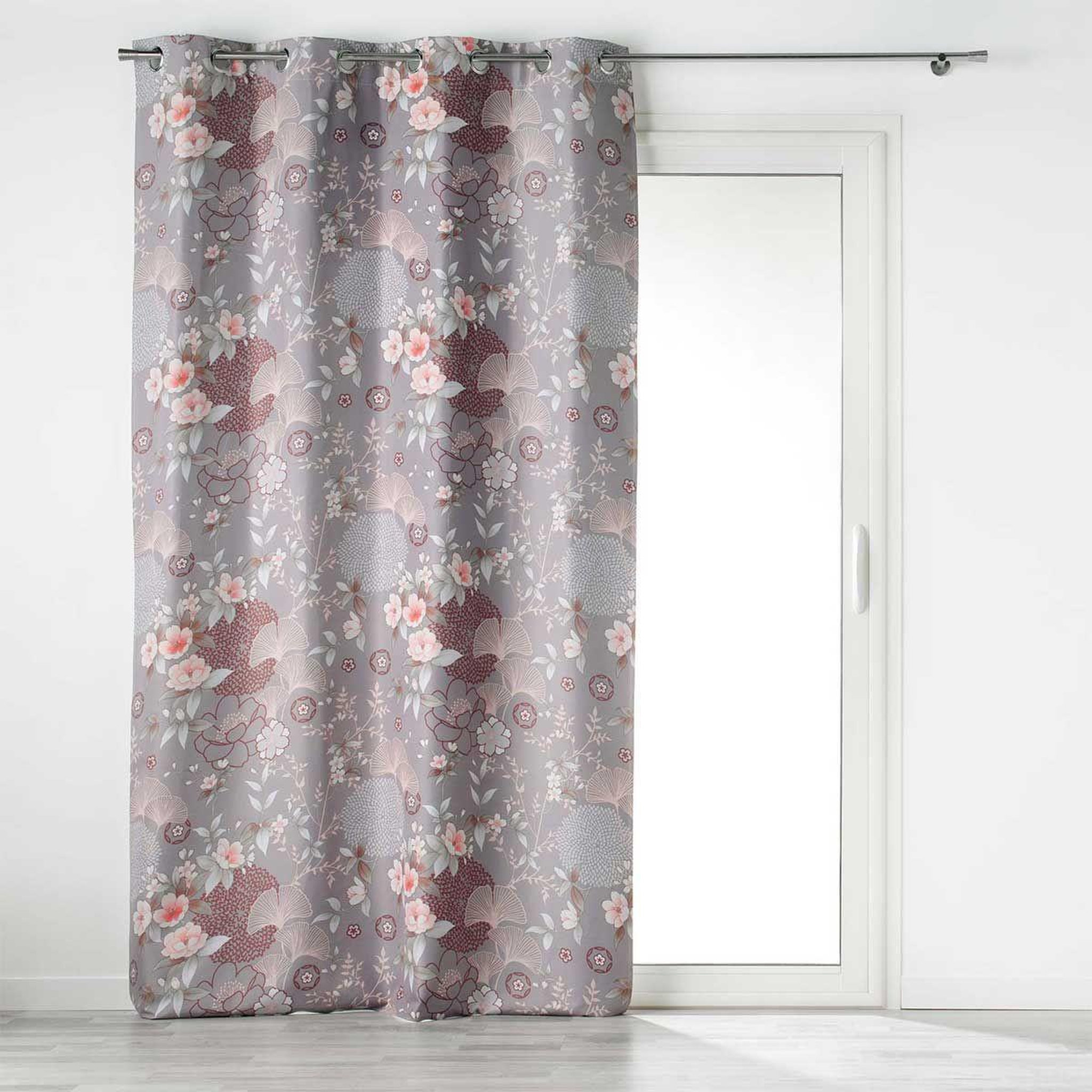 Douceur d'Intérieur Rideau à œillets occultant  yokahama  135x260cm gris