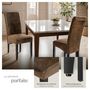 Voir la diapositive 4 : tectake Chaise de salle à manger avec revêtement en cuir synthétique marron foncé Lot de 2