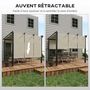 Voir la diapositive 5 : OUTSUNNY Pergola 3 toiles coulissantes - dim. 2,97L x 2,97l x 2,38H m - acier époxy polyester haute densité beige