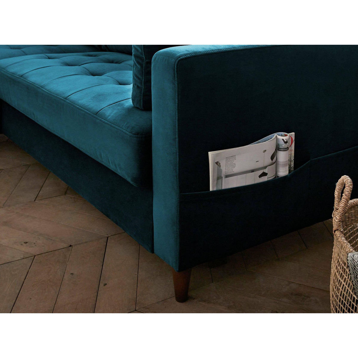 LISA DESIGN Anna - canapé d'angle gauche - 4 places - convertible avec coffre - en velours