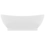 Voir la diapositive 3 : VIDAXL Lavabo ovale de luxe a trop-plein Blanc mat 58,5x39cm Ceramique