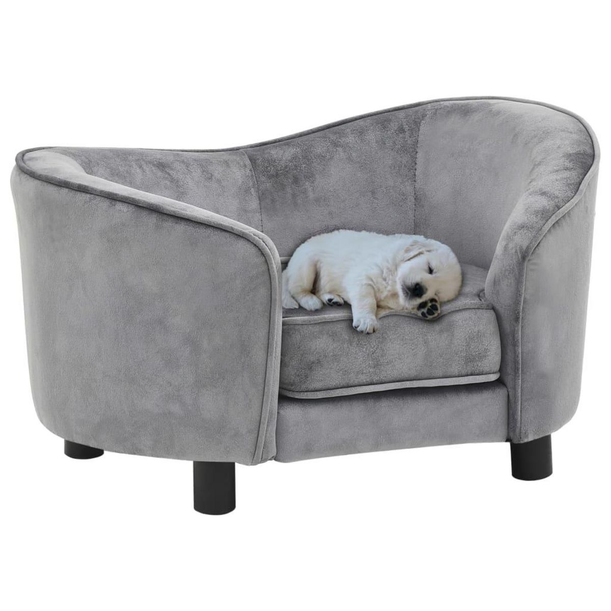 VIDAXL Canape pour chien Gris 69x49x40 cm Peluche