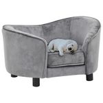 VIDAXL Canape pour chien Gris 69x49x40 cm Peluche