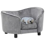 VIDAXL Canape pour chien Gris 69x49x40 cm Peluche