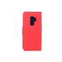 amahousse Housse Galaxy S9 Plus folio rouge texturé languette aimantée