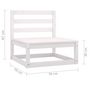Voir la diapositive 6 : VIDAXL Canape a 2 places de jardin Blanc Bois de pin solide