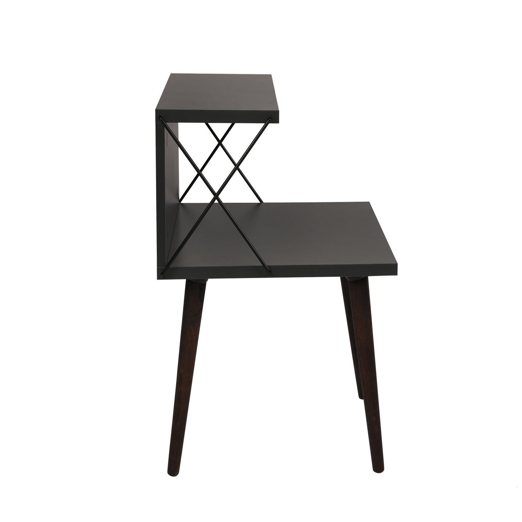 Habitat et Jardin Table de chevet en bois  cross  50 x 40 x 55 cm - anthracite