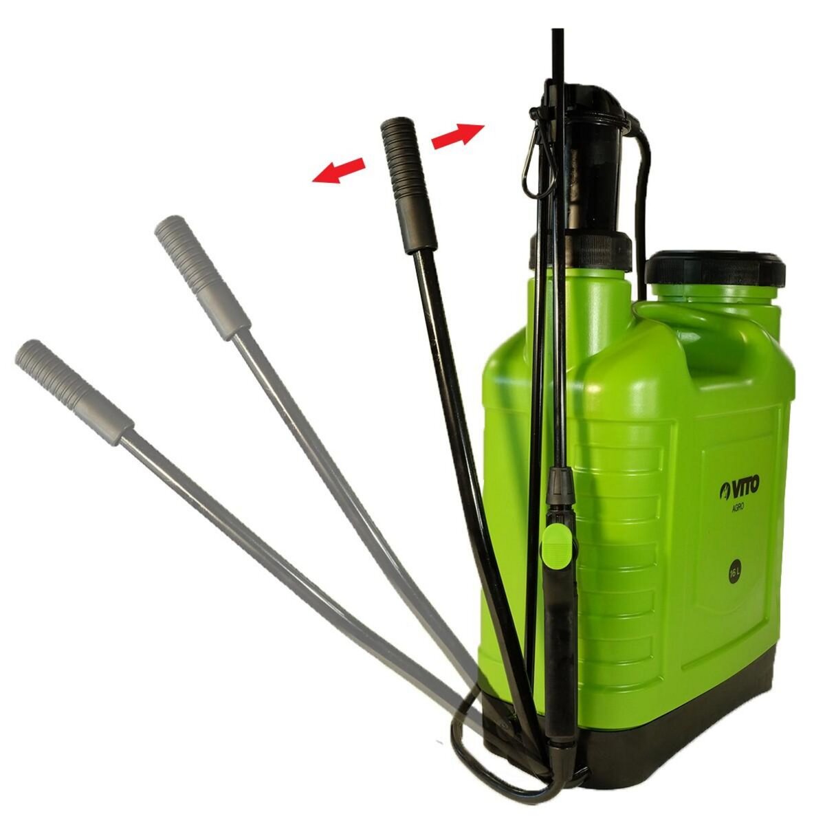 VITO Garden Pulvérisateur à main 16L Spray et Jet Végetaux accessoires 3 buses Jardin, Potager, Toiture VITO