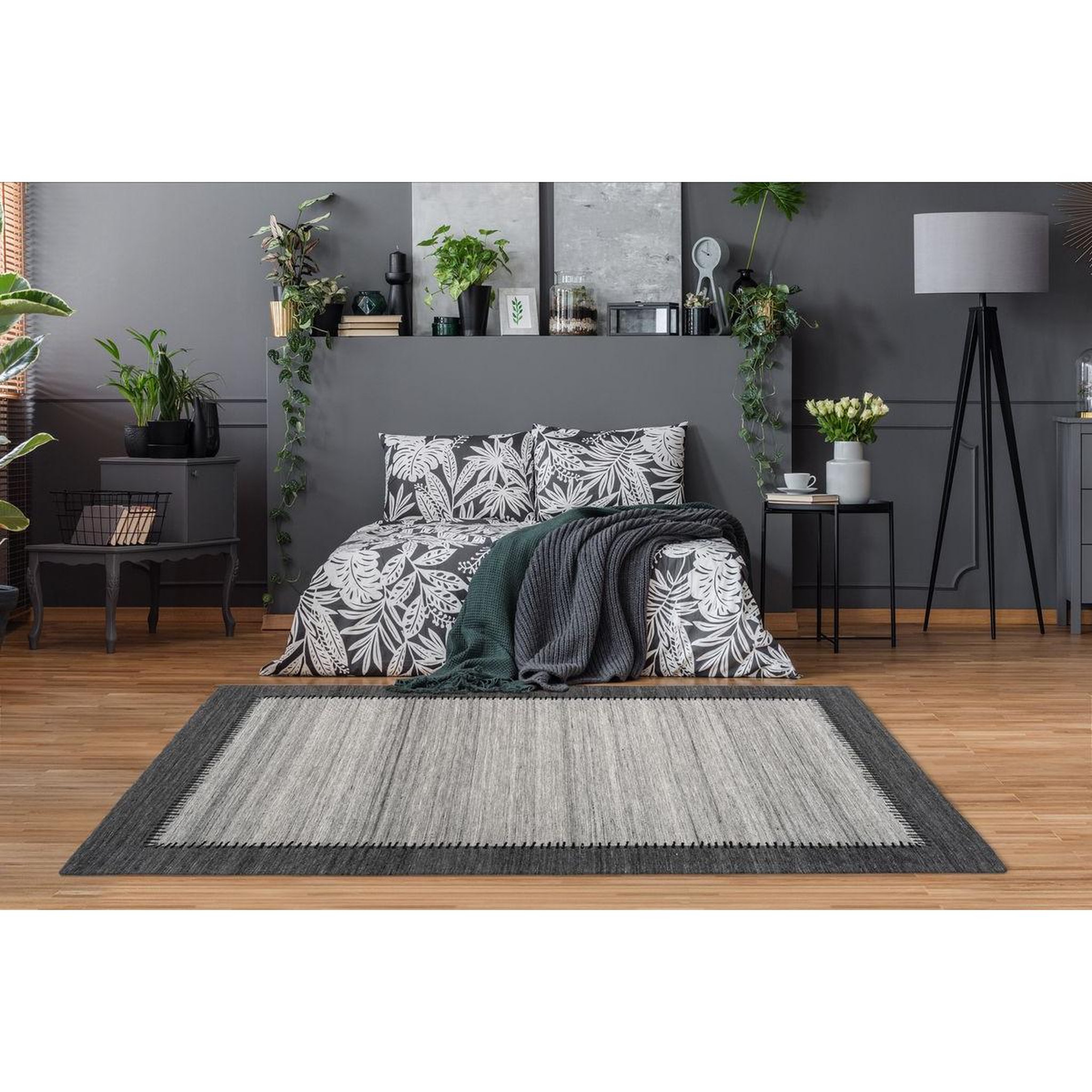 Voir la diapositive 2 : Paris Prix Tapis Imprimé à Poils Courts  Phoenix  Gris