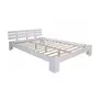 HomeStyle4U Lit double en bois massif 180x200cm blanc pin lit futon a lattes cadre de lit