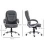 Voir la diapositive 3 : HOMCOM Fauteuil de bureau manager chaise de bureau ergonomique double coussin réglable roulettes toile lin gris foncé