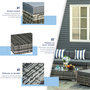 Voir la diapositive 5 : OUTSUNNY Ensemble salon de jardin 5 places 6 pièces modulables plateau verre trempé coussins déhoussables résine tressée imitation rotin gris