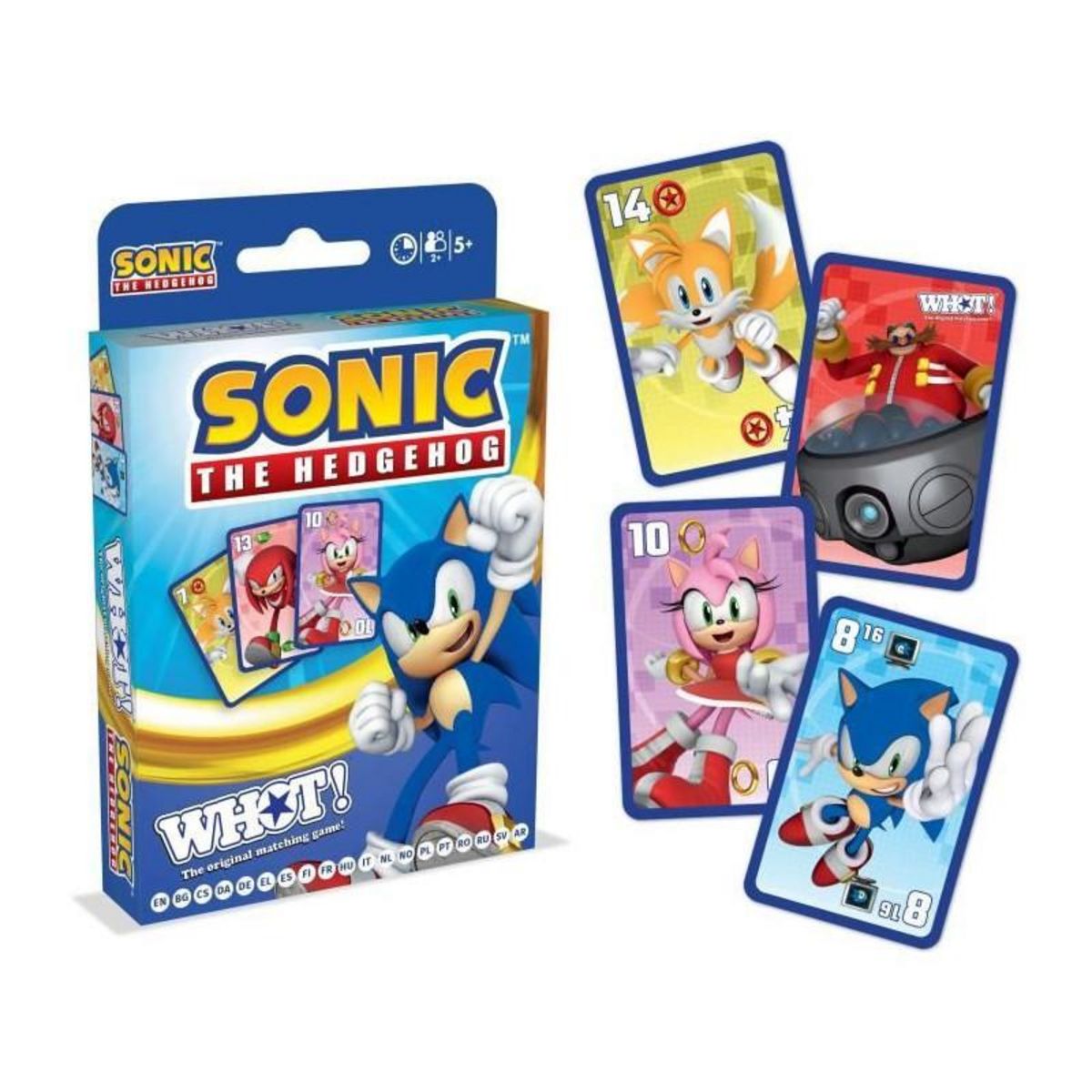 Winning Moves Whot! Sonic the Hedgehog - Jeu de cartes - WINNING MOVES - Jeu de cartes aux couleurs de Sonic pour toute la famille.