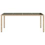 Voir la diapositive 4 : VIDAXL Table de jardin avec dessus en verre beige resine tressee