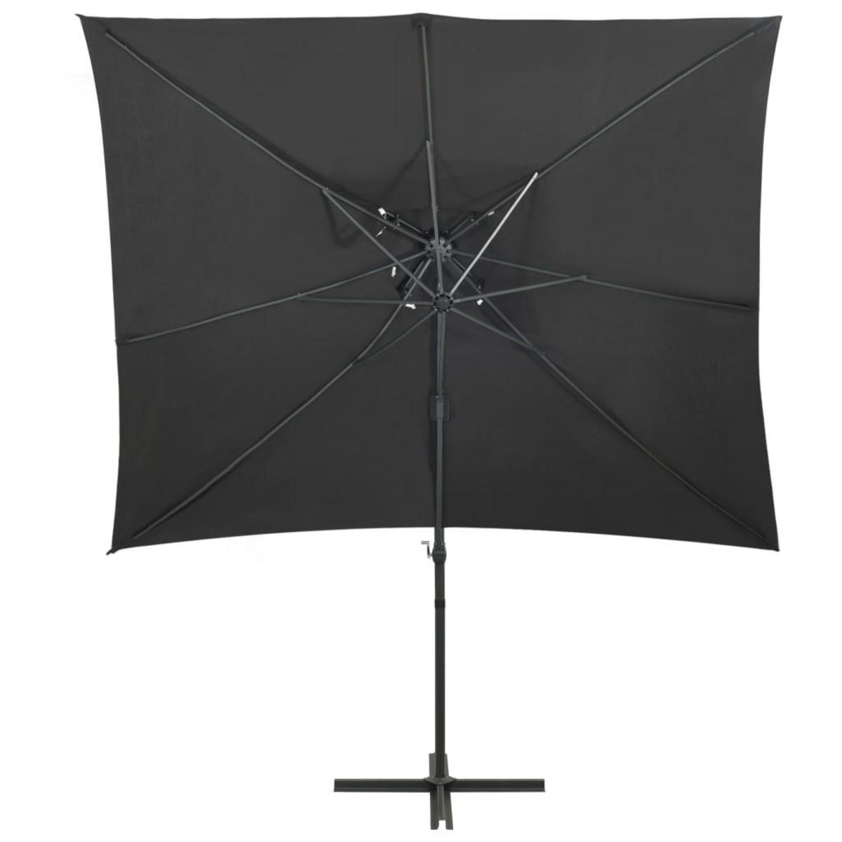 VIDAXL Parasol de jardin en porte-a-faux a double toit anthracite