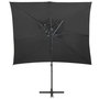 Voir la diapositive 2 : VIDAXL Parasol de jardin en porte-a-faux a double toit anthracite