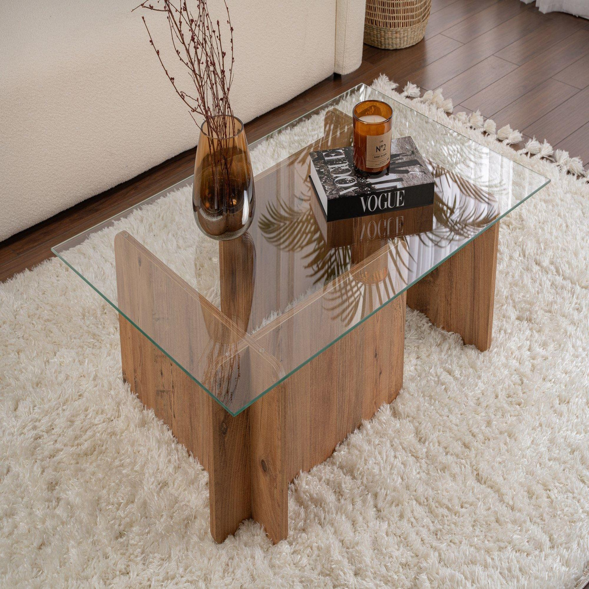 Voir la diapositive 2 : Habitat et Jardin Table basse en bois  flavio  - 105 x 65 x 30 cm - pin atlantique